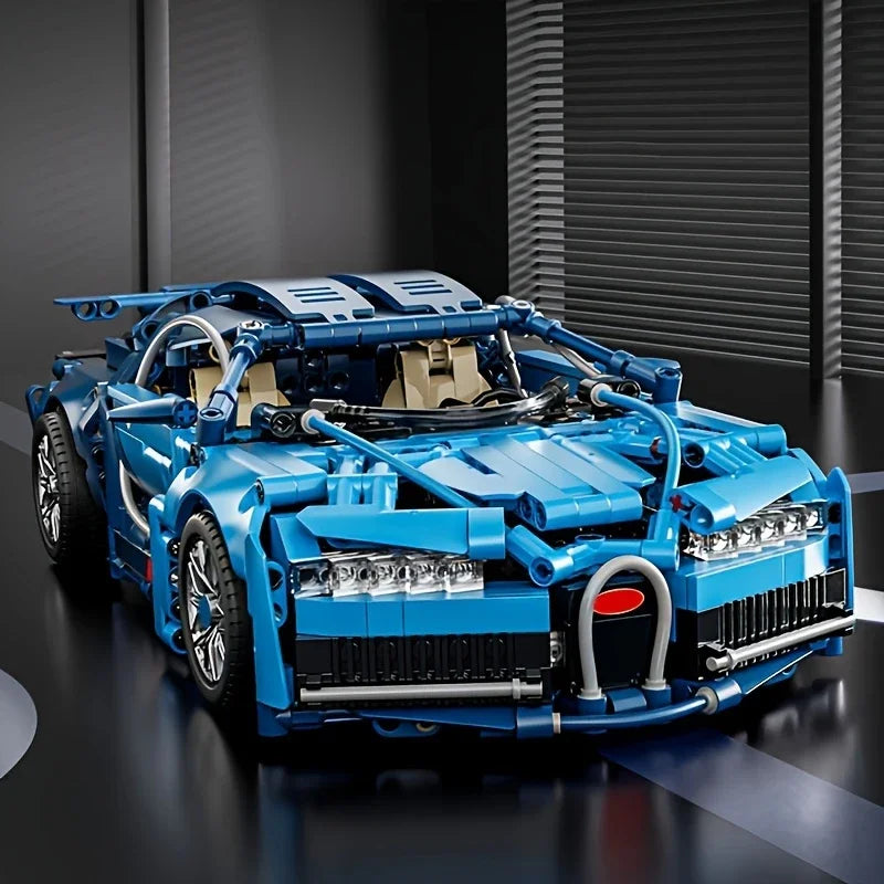 1690 Pieces, Blue Racing Building Block Toys, Abs Materials, Manual Toy Building Blocks Assembly, Home Furnishings, Office Desk Decoration