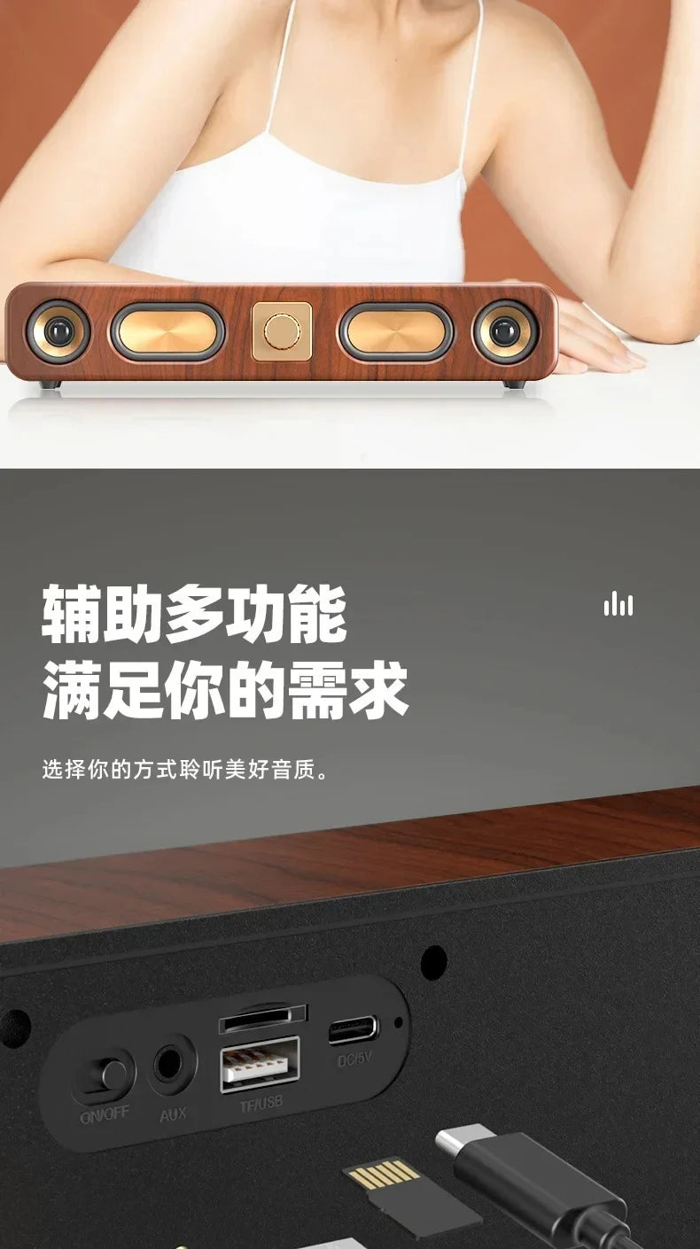 Bluetooth Speaker Portable Outdoor Speakers Aux Connection Usb/tf Read Insert Long Strip Desktop Subwoofer Audio
