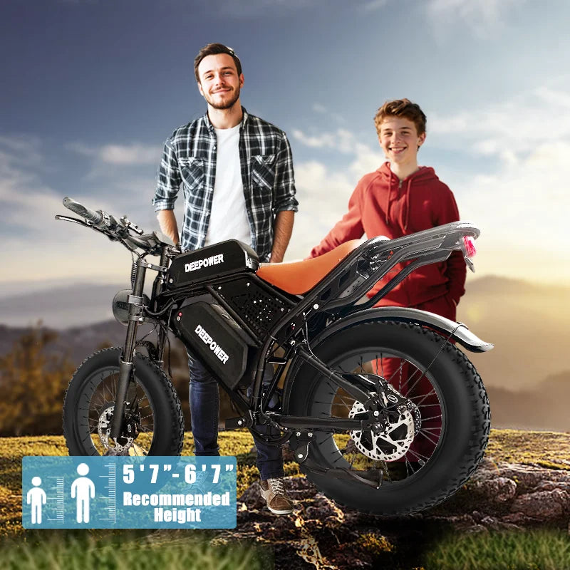 DEEPOWER S8 high-end 3500W48V60Ah mountain off-road electric bicycle, suitable for adults to ride in snow and deserts