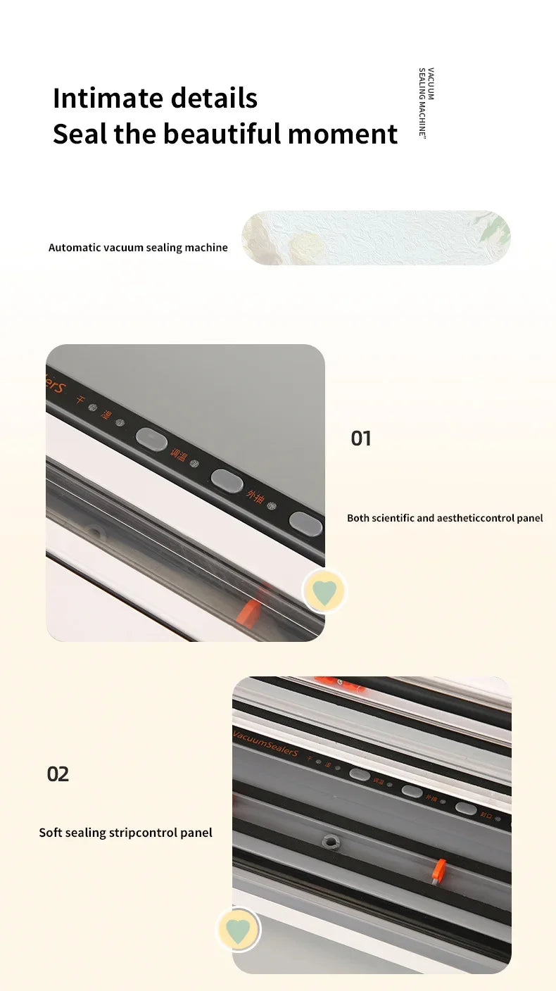 New Automatic 30cm Vacuum packaging machine Food Vacuum sealer for Dry wet soft powder Household food Storage Sealing machine