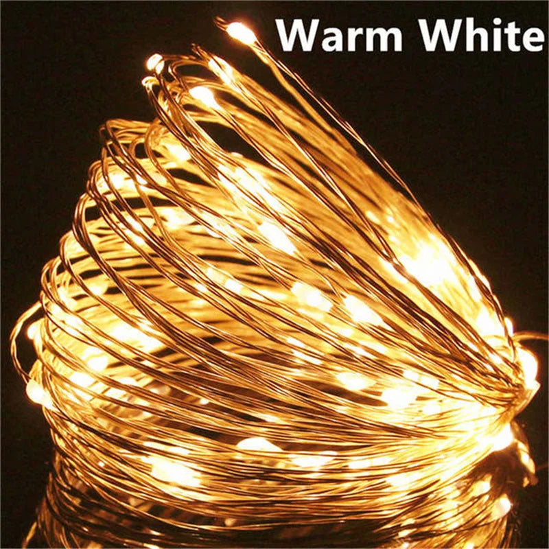 USB Led Fairy Lights Copper Wire String 1/2/3/5/10/20M 200LED Holiday Lamp Garland For Christmas Tree Wedding Party Decoration