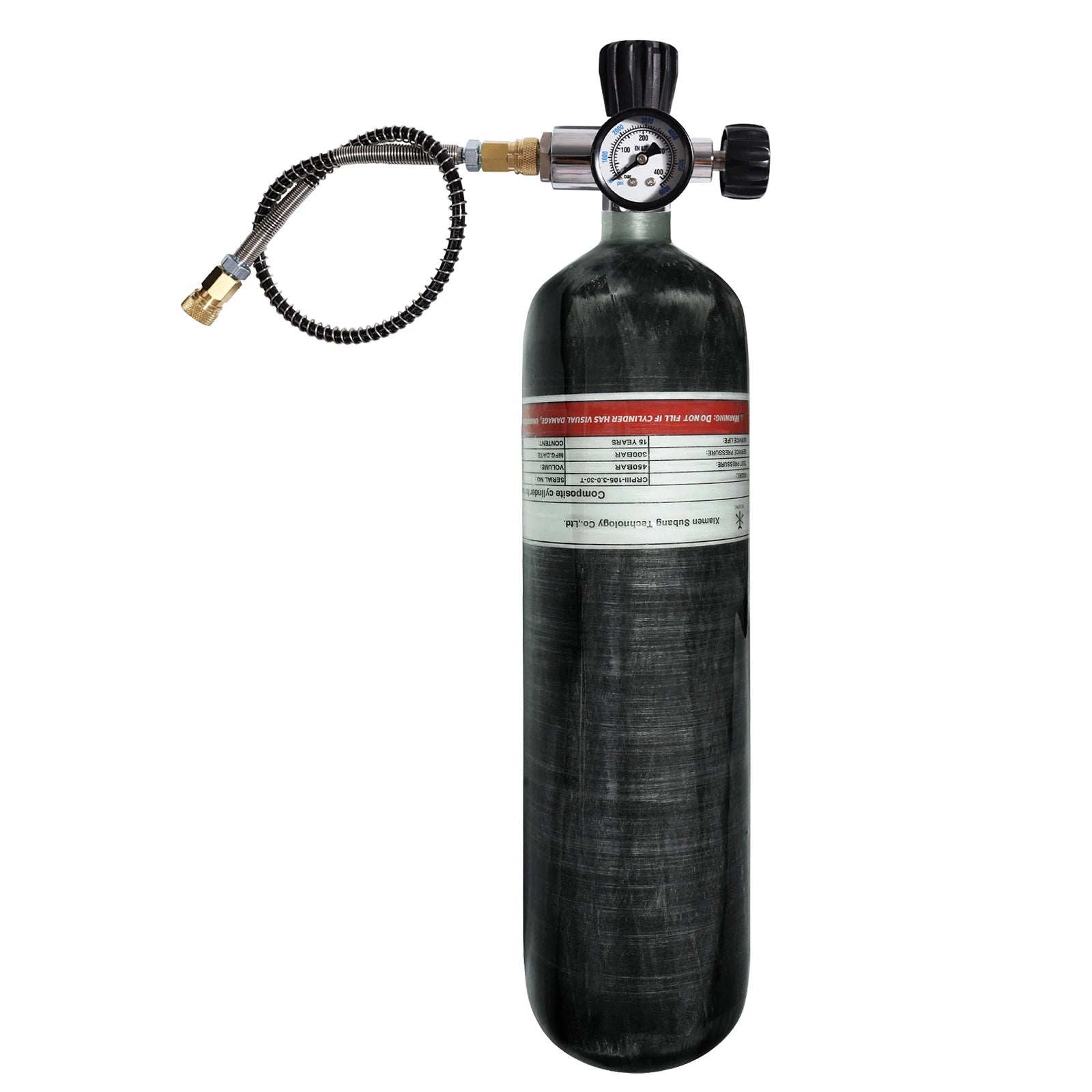 TUXING 300Bar 3L Carbon Fiber Cylinder with Fill Station Regulator Valve 4500psi High Pressure Air Tank Scuba Diving TankM18*1.5