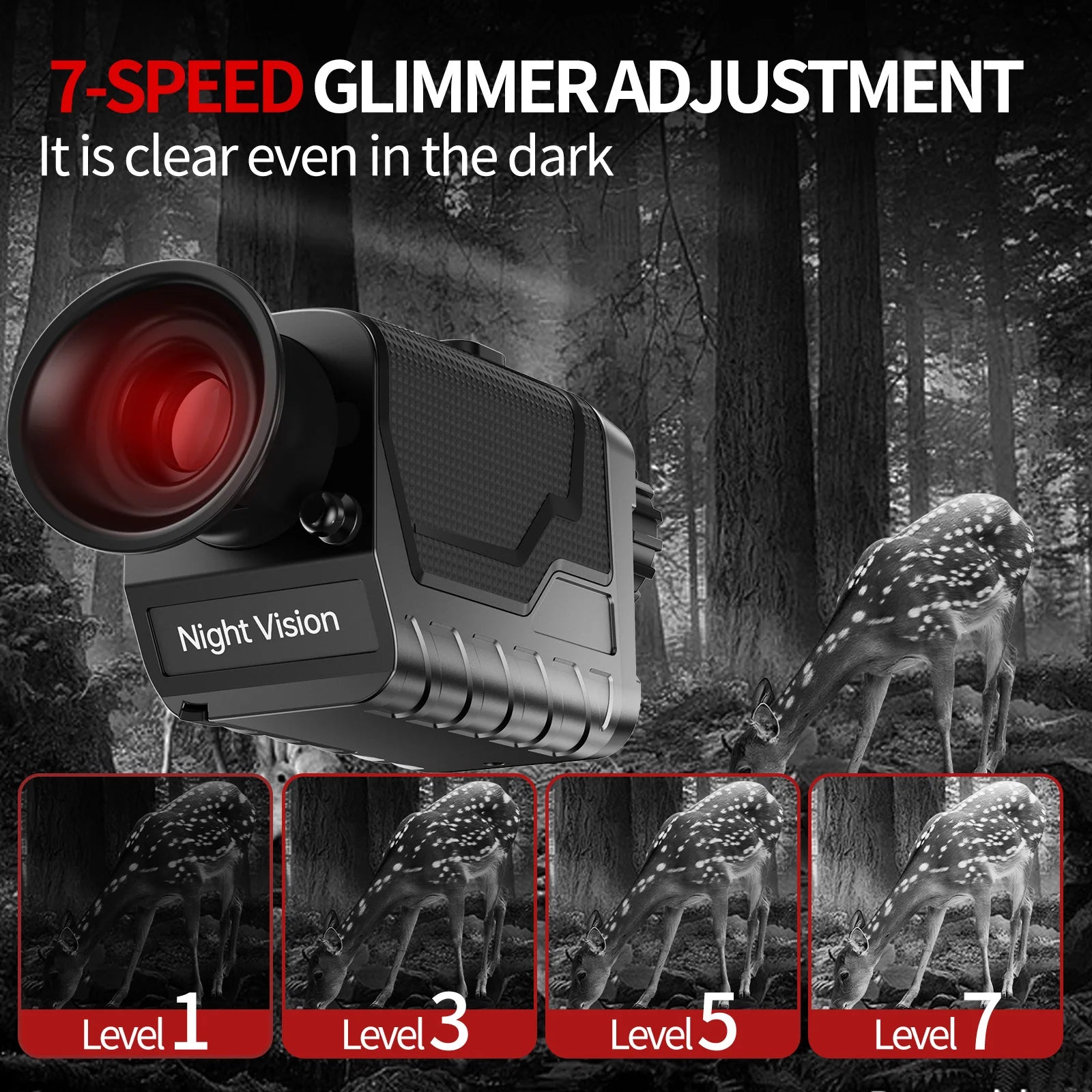 8260 Night Vision Monocular Small Compact Mini 4K Infrared NVG Goggles for 100% Darkness 400 Meters 8X Digital Zoom HD Head Mounted Digital Hands-free Flip-up Rechargeable Night Vision Monocular