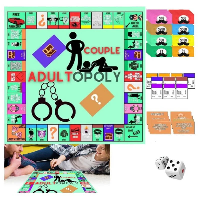 Couple Chessboard Monopolys Party Game, Adult Couple Dating Game Night for Various Festivals, Board Game Gifts for Adult 2025