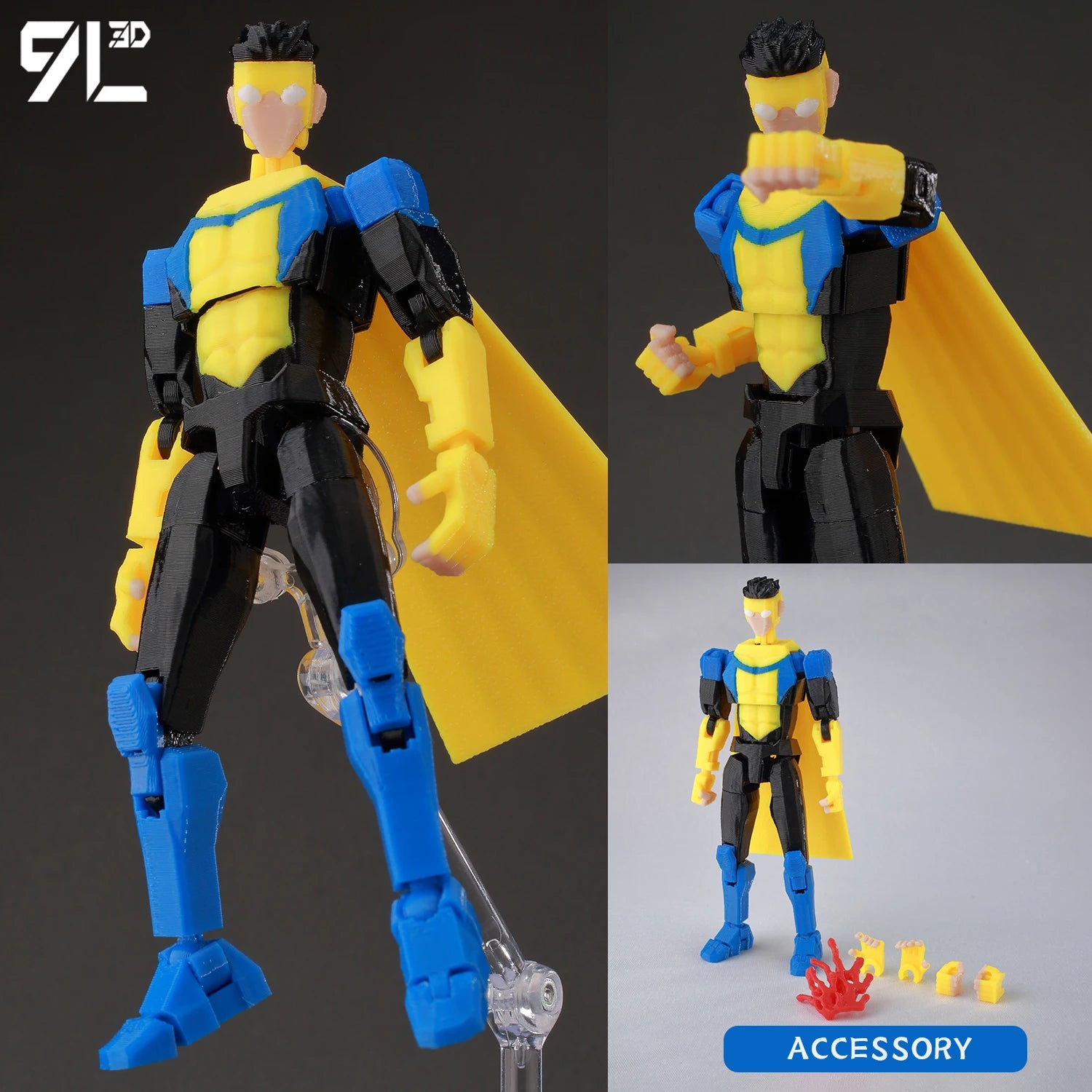 9L3D Printed Deadpool Wolverine Batman Spider-Man Venom Action Figures Dummy13 Lucky13 T13  Anime Model Toys Collectors Gifts