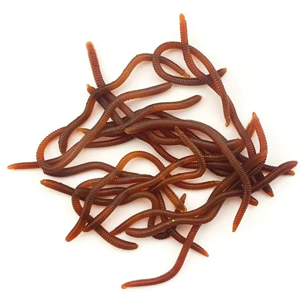 Lifelike Fishy Smell Red Soft Lures Simulation Earthworm Red Worms Artificial Fishing Lures