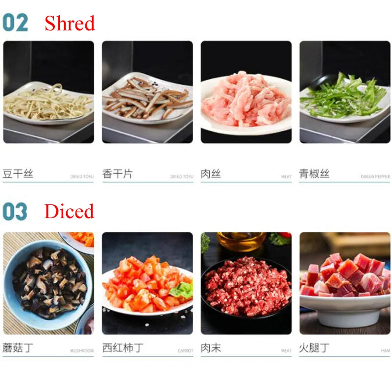 Desktop Meat Slicer For Fresh Meat Slicing Shredding Dicing Detachable Blade Electric Meat Cutting Machine