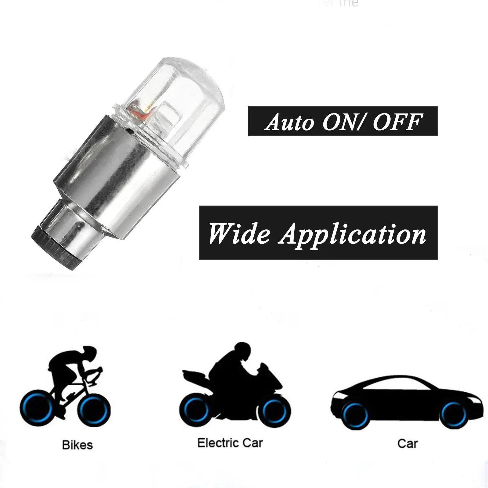 2/4Pcs Car Hub Ambient Light Bicycle LED Tire Lights Universal Car Neon Lamp Valve Cover Lights Tire Colorful Flashing BulbDecor
