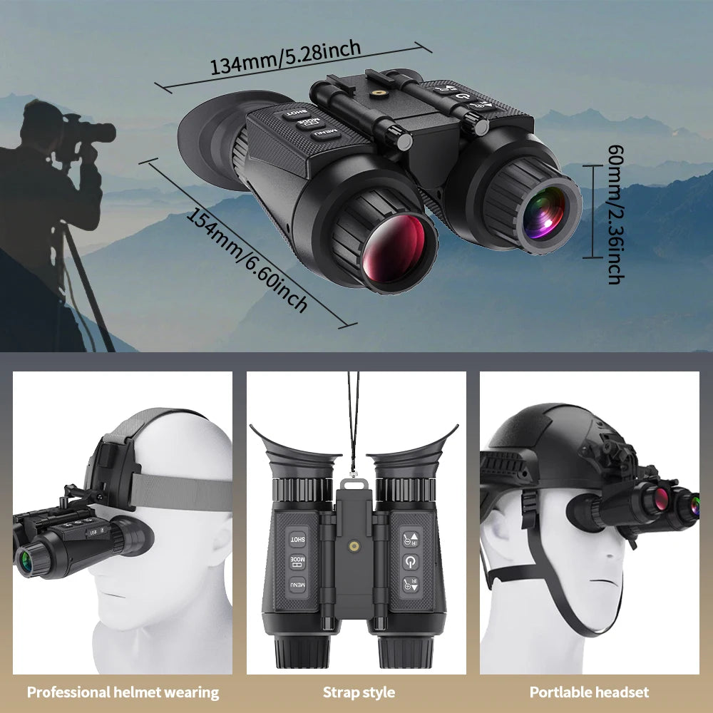 8300 4K Head-Mounted Night Vision Goggles & Binoculars for Adults – Infrared NVG with Manual Focus & 8X Digital Zoom for Hunting, Camping, and Outdoor Surveillance