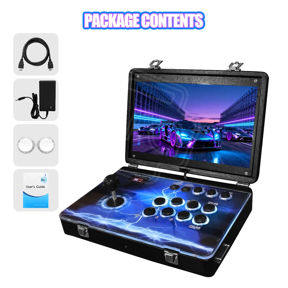 14 Inch Arcade Video Game Console, Folding Retro Rechargeable Pinball Game Console Box, Table Bartop Machine, 36000+ Games