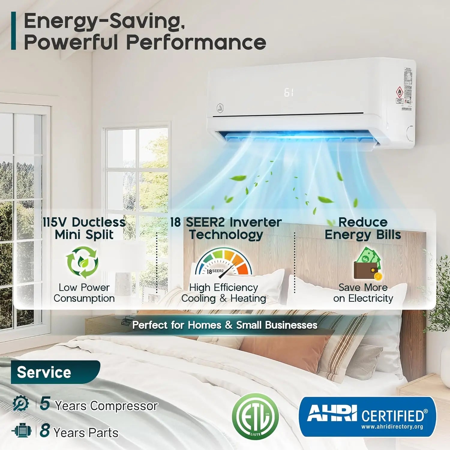12,000 BTU DIY Mini Split Air Conditioner & Heating System with Pro Fast-Fit Set, 115V 18 SEER2 Ductless Inverter, Customized