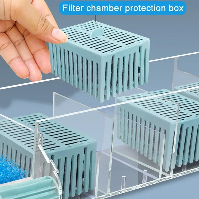 New Fish Tank Waterfall Filter Box Wall Mounted Built-in Silent Circulating Water Purifier For Aquarium Tank Box With Water Pump