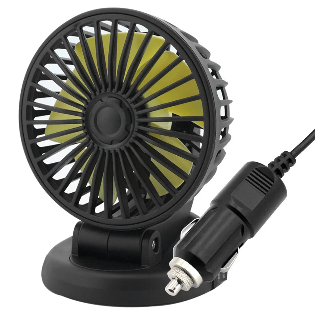 USB Charge Dual Head Fan Car Seat Back Cooling Fan Summer 360 Degree Rotation Auto Headrest Ventilation Fan Neck Cooler