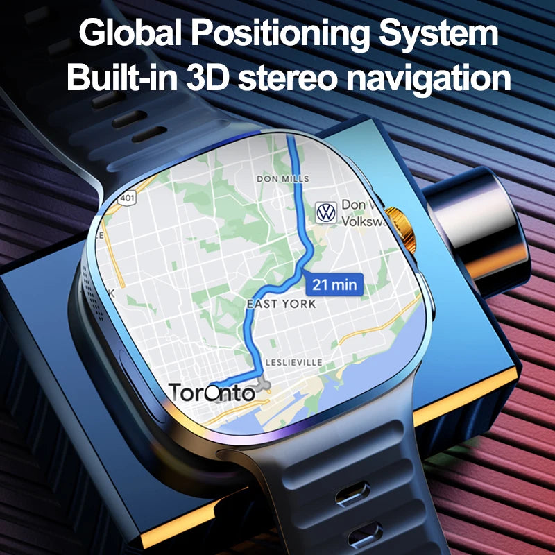 8GB+128GB RAM 4G/3G Smart Watch 2.40 inch AMOLED 2100mah Battery 900W Camera GPS WIFI Google APPS Download Smartwatch Android 10