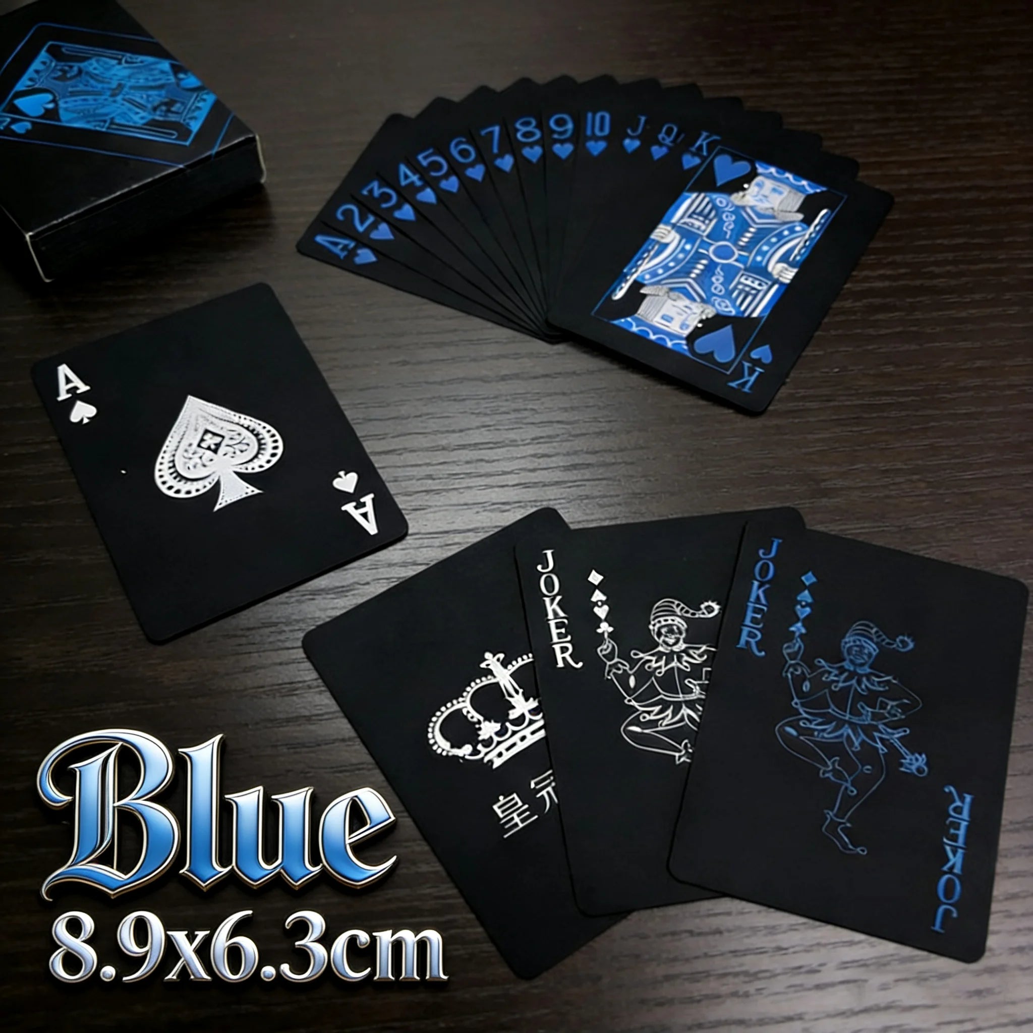 Playing Cards Game Poker Cards Board Child Kid Toy Waterproof Plastic PVC Black Blue Red Yellow Green Deck Card High-End Classy