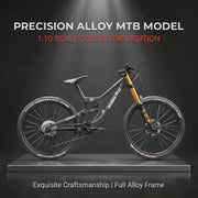 1:10 Scale Full Alloy Frame Downhill Mountain Bike Model Full Suspension Diecast Collectible Miniature Realistic Toy Gift Decor