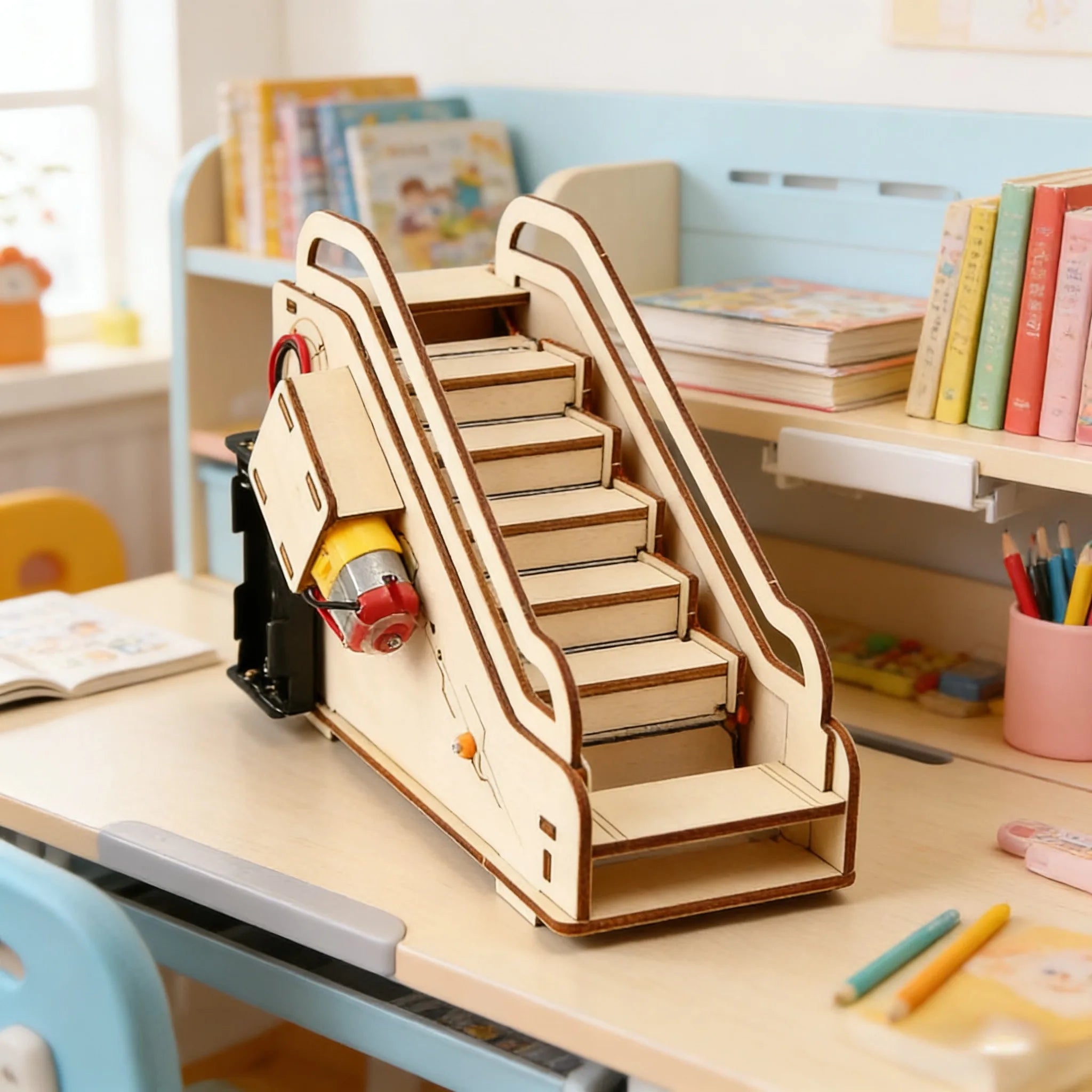 Children's science and education experiment models, children's DIY escalator assembly toys, children's DIY gifts