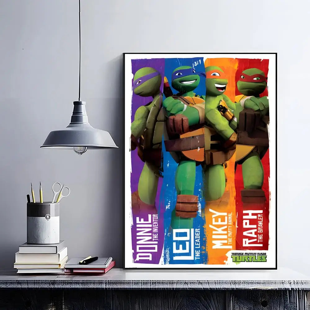 Classic Teenage Mutant Ninja Turtles Poster Posters Retro Kraft Paper Sticker DIY Room Bar Cafe Aesthetic Art Wall