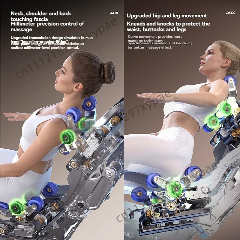 New 6D+6D Home Smart Massage Chair Full Body Electric 6D Jade Deep Stretch SL-Track Zero Gravity Recliner with Body Scan Heated