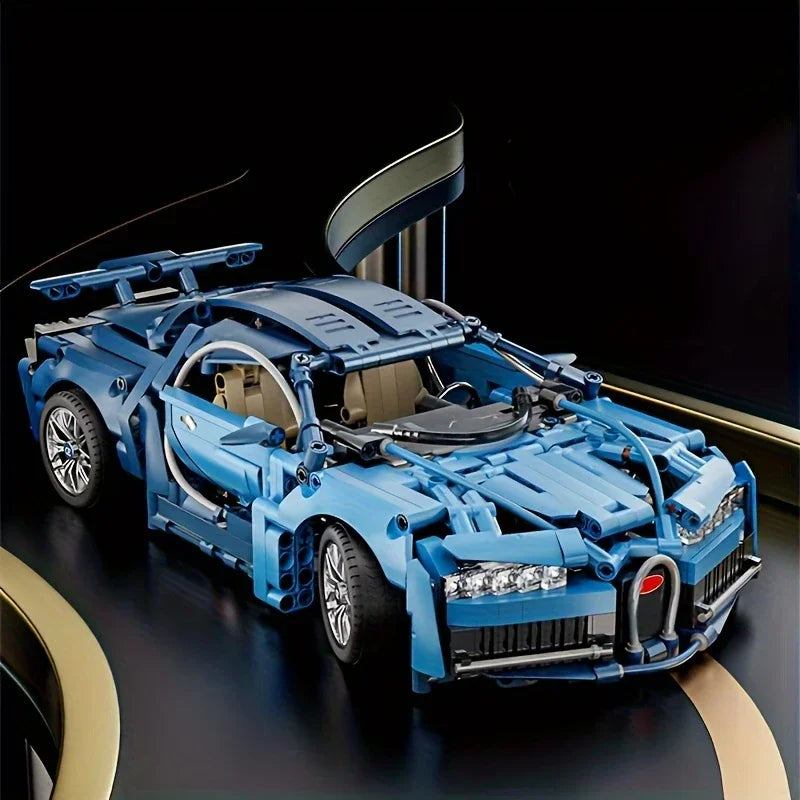 1690 Pieces, Blue Racing Building Block Toys, Abs Materials, Manual Toy Building Blocks Assembly, Home Furnishings, Office Desk Decoration