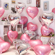 10pcs 18inch Rose Gold Red Pink Love Heart Foil Balloons Valentines Wedding Decoration Helium Balloon Birthday Party Supplies