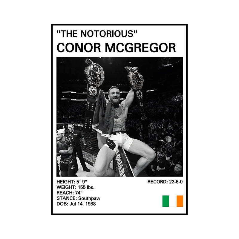 no frame Black and White Boxing Legends Canvas Poster Boxing Inspirational Canvas Painting Print Wall Art for Gym Bedroom Home
