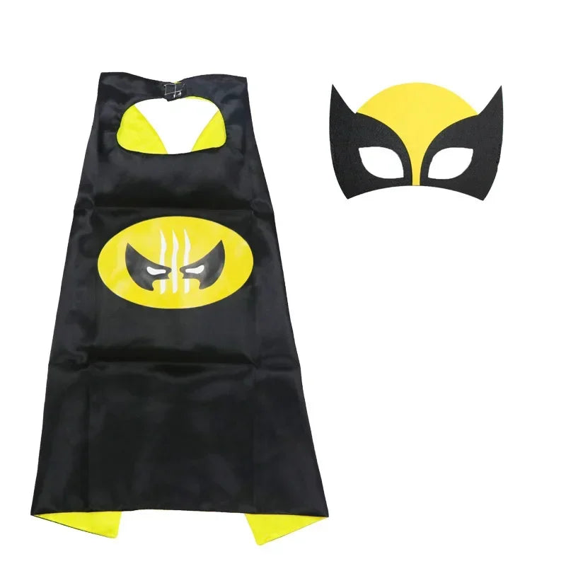 Super Hero Masquerade Mask Cape Cloak Anime Spider Man Batman Cloak Action Captain America Figure Toys Cosplay Child Party Gifts
