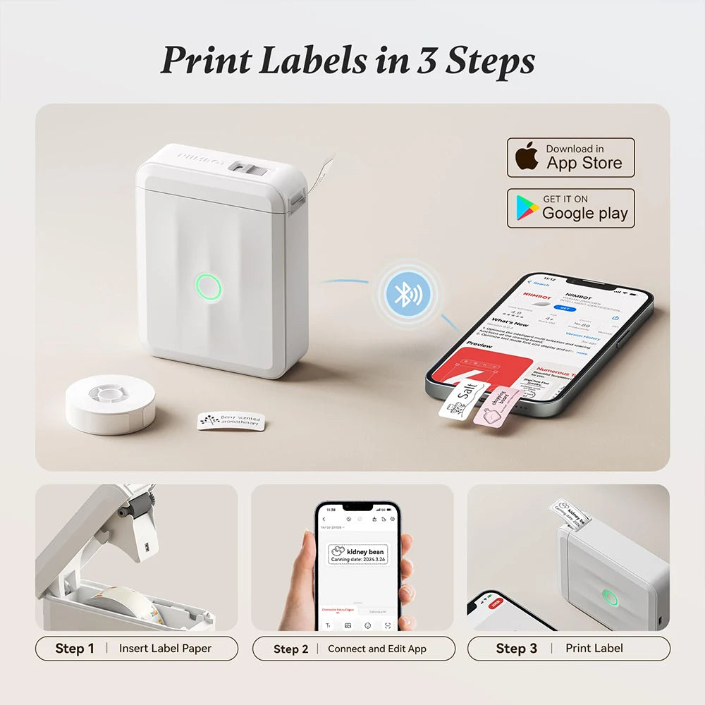Niimbot D110M Label Thermal Self-Adhesived Printer Wireless Bluetooth Mini Portable Printer D110 Updated Version Sticker Maker