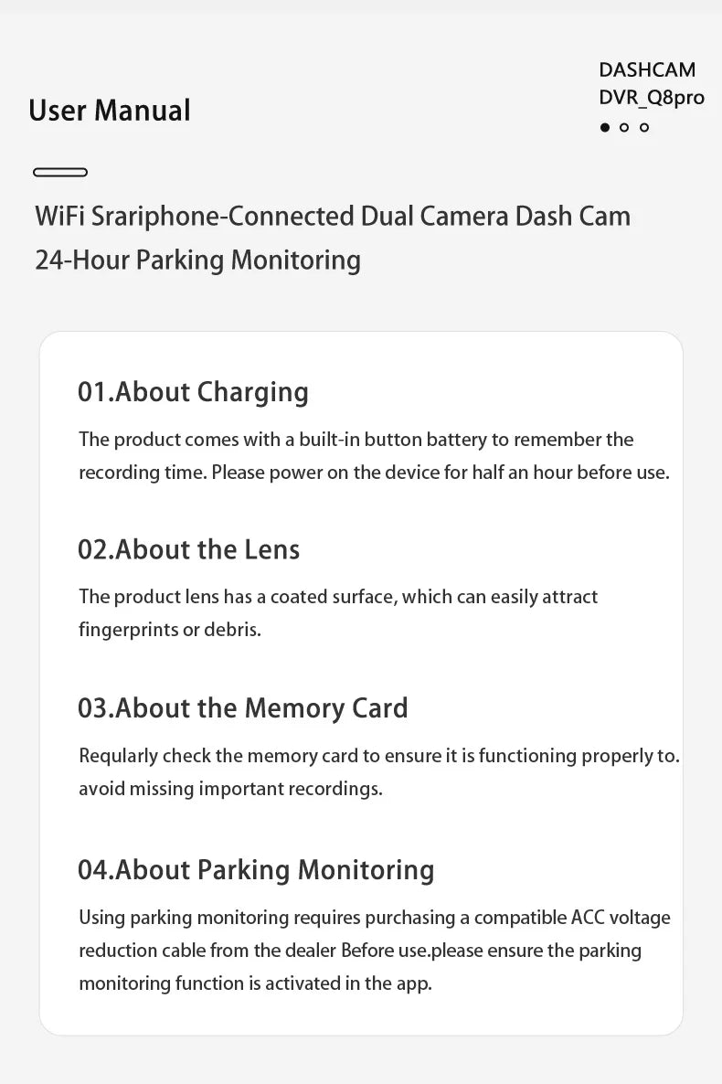 Dash Cam UHD 2K for Car Camera Night Vision With GPS WiFi 24h Parking Loop Record 2K Front 1080P Rear Dual Lens Driving Recorder