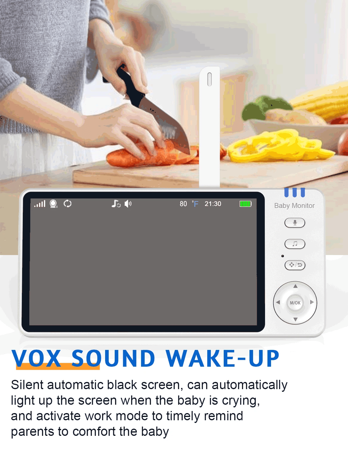 Monitor your little one with ease using this 5.0-inch video baby monitor—featuring a wireless pan-tilt camera, two-way audio, night vision, wake-up, and USB charging for convenience and security!