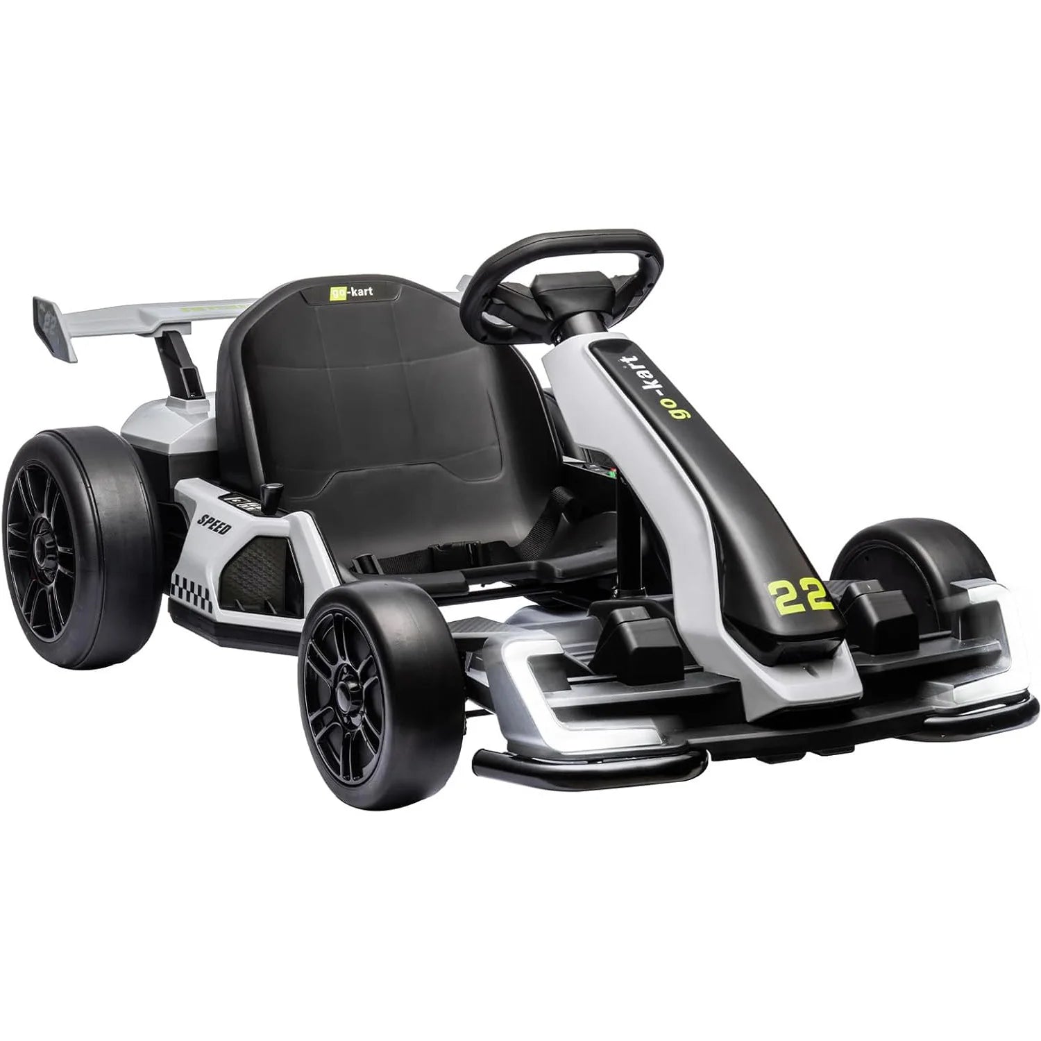 24V Electric Go Kart for Kids, 300W Dual Motor Drift Kart, 8.5 MPH, 2 Modes | Adjustable length,Slow Start Control,Brake pedal,Reinforced frame,EVA tires,LED lights