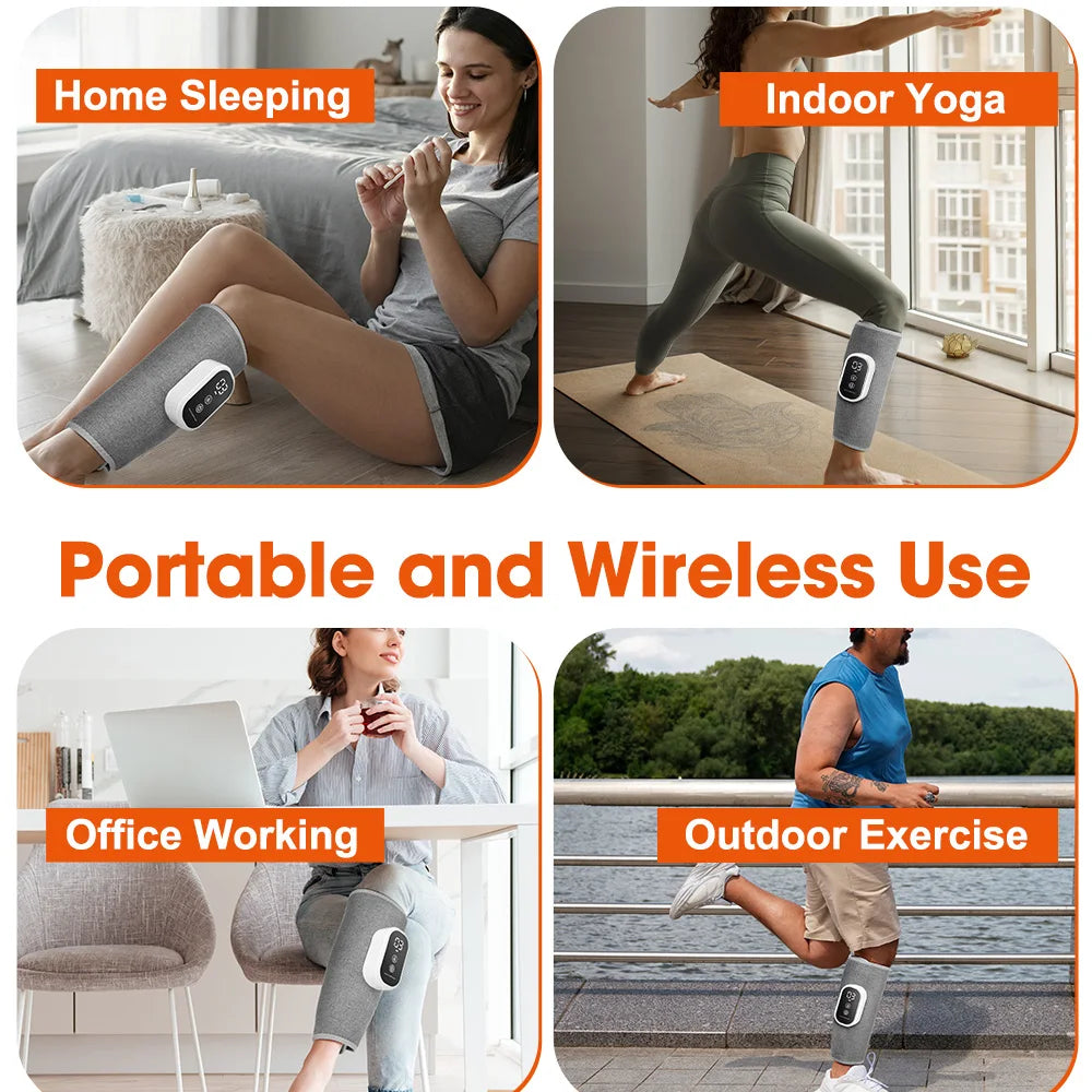 Foot Air Pressure Leg Calf Massager Promotes Blood Circulation Muscle Relaxation Device 360° Full Cover Leg Massager
