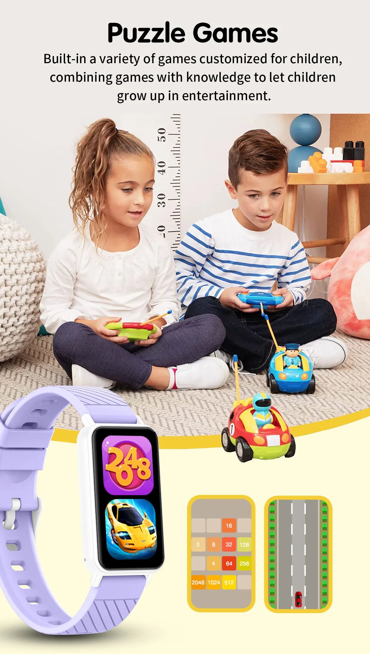 Keep your little ones entertained and organized with this smart watch for kids—featuring educational games, camera control, calculator, alarm, and activity tracker!