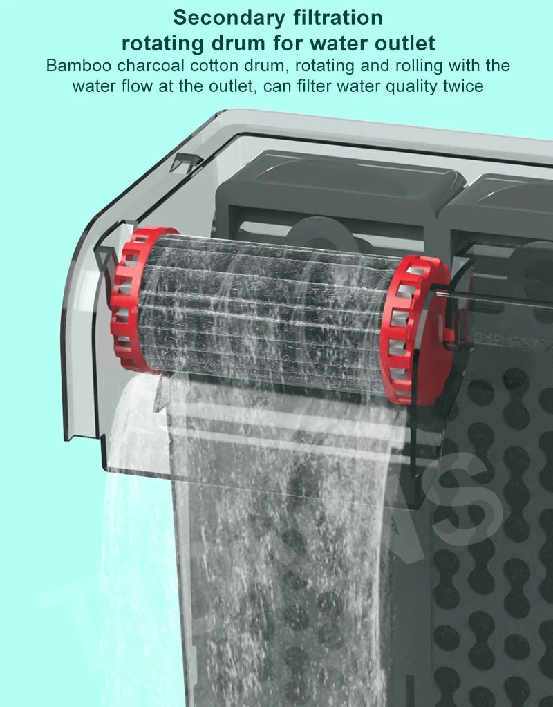 Aquarium Fish Tank Filter 3 in 1 Water Purification Circulation Pump Small Pump Silent Aeration Fish Tank Cleaning Tools