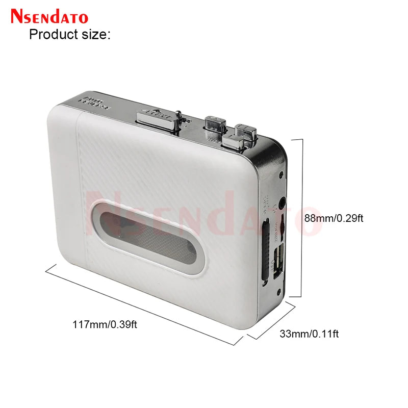 USB Cassette Tape Audio Player to mp3 Converter with Recorder Capture Tape Player Cassette PC for Computer speaker Phone iPod