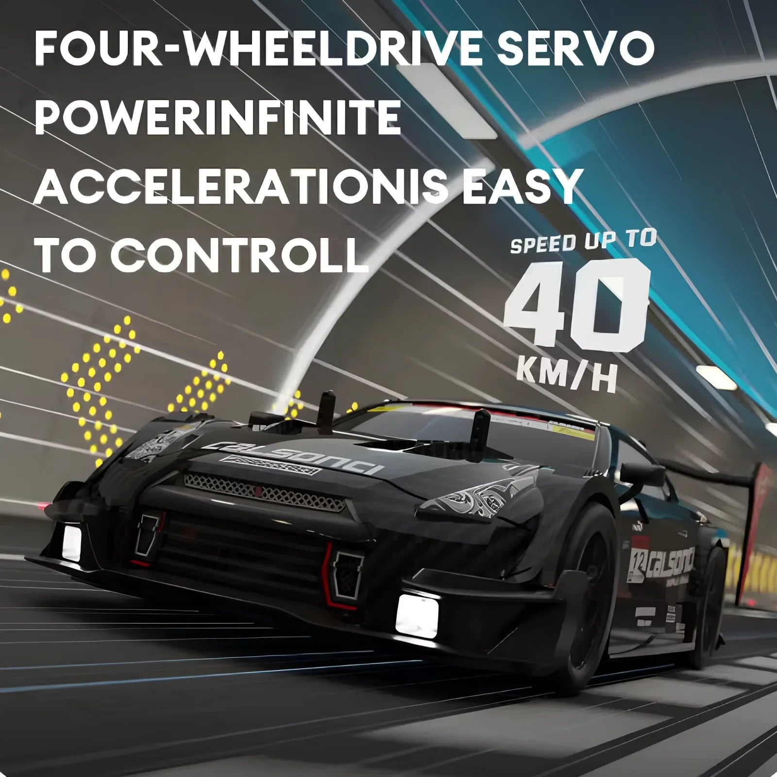 40KM/H High-Speed Remote Control Car1:16 4WD Rechargeabl Racing Drift Electric Graffiti RC Cars Birthday Toys for Boys