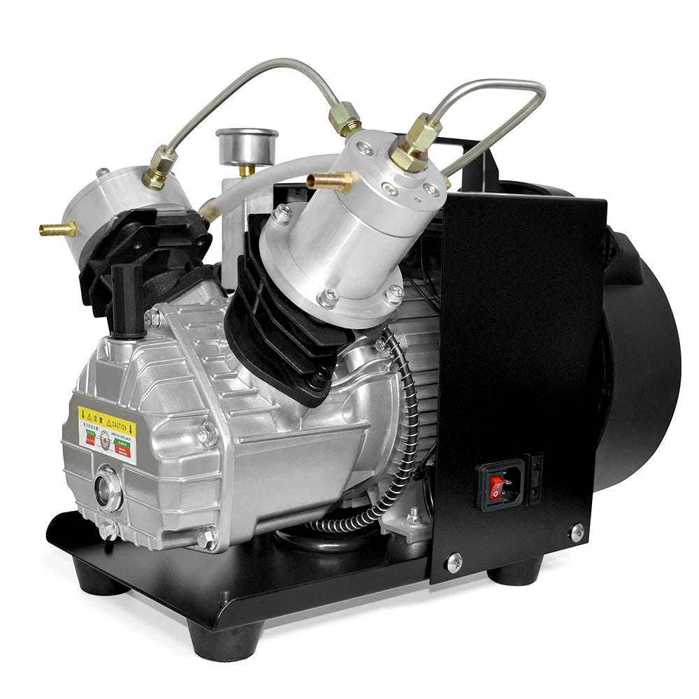 TUXING 300Bar PCP Air Compressor Double Cylinder 4500Psi Diving High Pressure Air Compressor for PCP Rifle Scuba 0-6.8L Tank