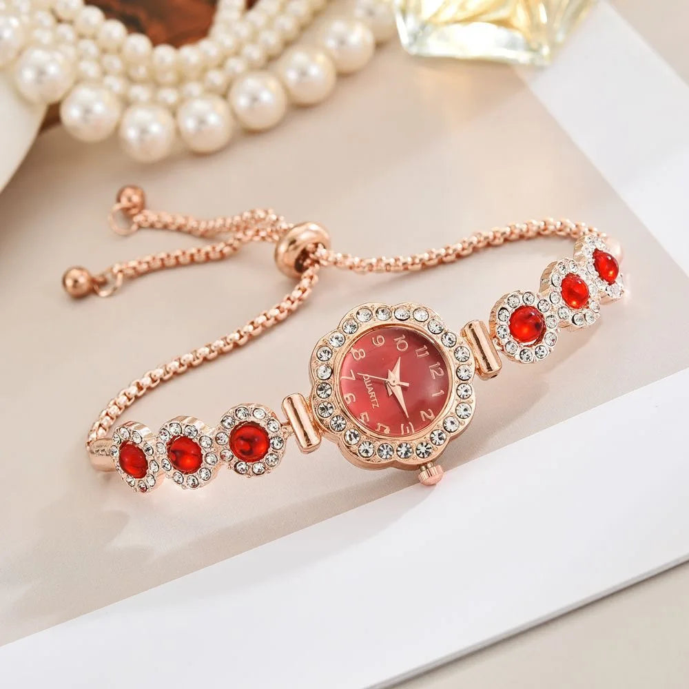 Elegant Rhinestone Women Watches Fashion Ladies Bracelet Strap Quartz Wristwatch Reloj Mujer Girls Clock Gift (Without Box)