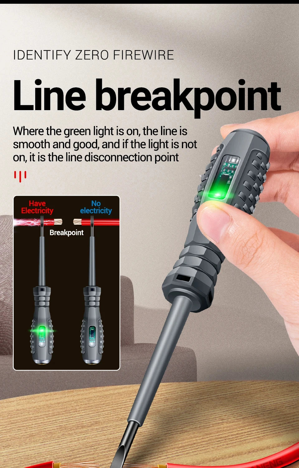 Quickly and safely test electrical circuits with this multifunctional electrician test screwdriver—AC non-contact induction pen for accurate voltage detection!