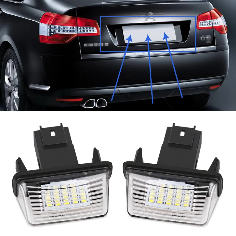LED License Number Plate Light  For Citroen C3 C4 C5 BERLINGO Saxo Xsara Picasso for Peugeot Partner 306 new/307 new/308/5008