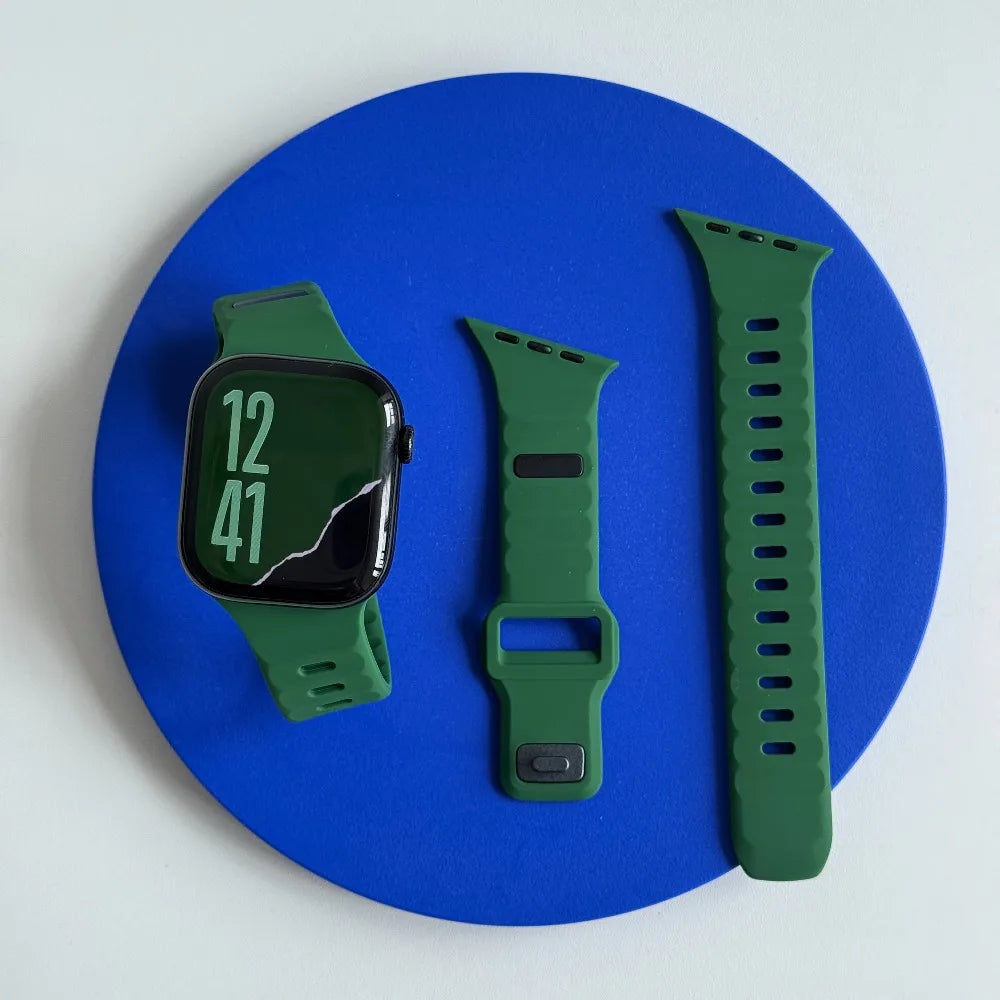 Silicone Sport Strap For Apple Watch Band Ultra 49mm 40mm 41mm 44mm 45mm 46mm correa bracelet iwatch Series 11 10 9 8 7 6 5 se