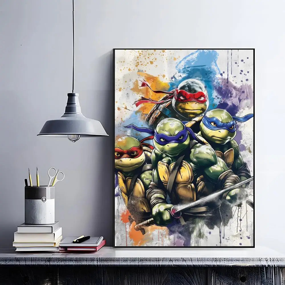 Classic Teenage Mutant Ninja Turtles Poster Posters Retro Kraft Paper Sticker DIY Room Bar Cafe Aesthetic Art Wall