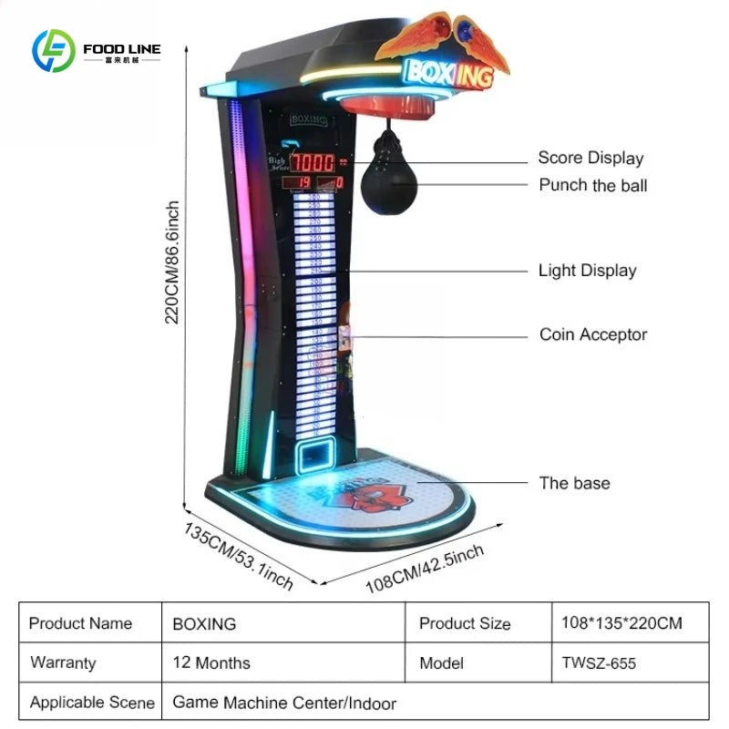Customized Boxing Arcade Machine Electronic Boxing Device Sports Workouts Amazing Profit Production