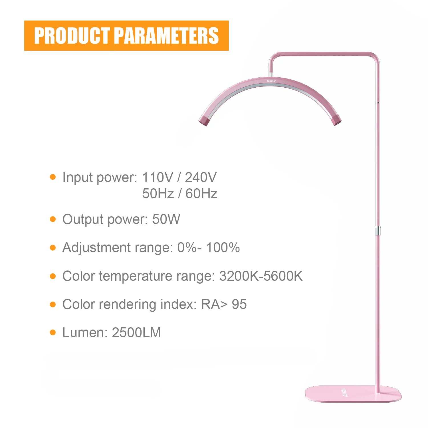 Fosoto Fashion Arc Photography Lamp LED Half-Moon Shaped Light Led Video Lash Light With For Beauty Eyelash Tattoo Makeup