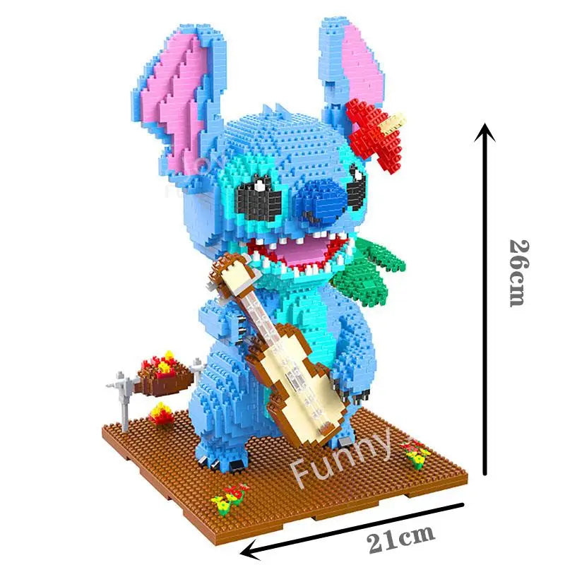 Funny Anime Figure Interstellar Stitch Blocks Small Particles Building Blocks Assembled Puzzle Block Toy Children Christmas Gift