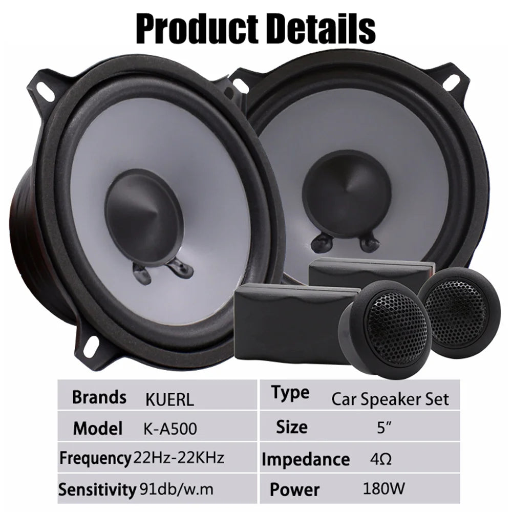 4/5/6.5 Inch Car Speaker Sets HIFI Sound Quality Mini Dome Tweeter Speaker High Power Silk Film Speaker Car Audio Modification