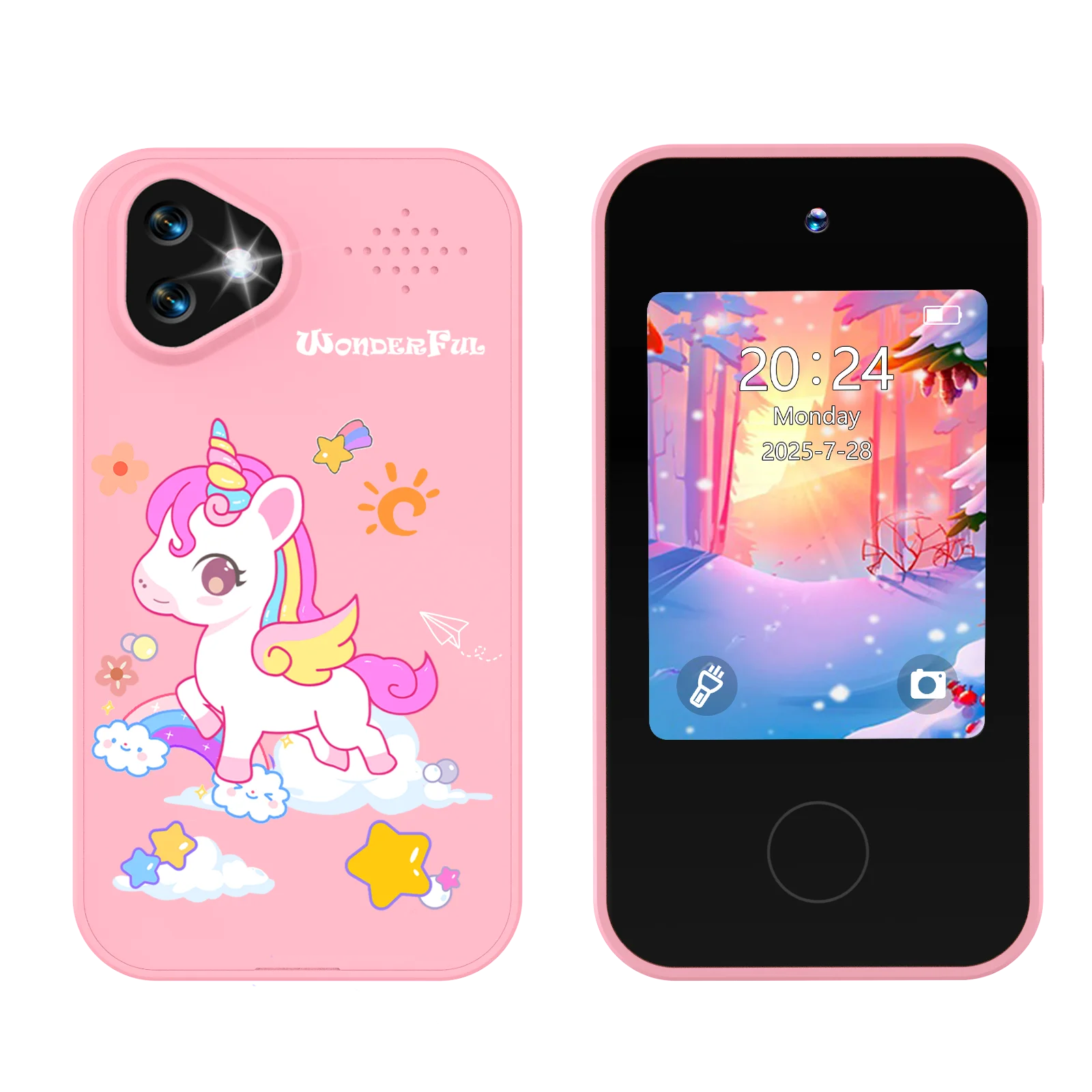 Kids Smart Phone Toy with Dual Camera Educational Games Music Player Safe Mode Best Birthday Gift HD 1080P Kids Camera Toys