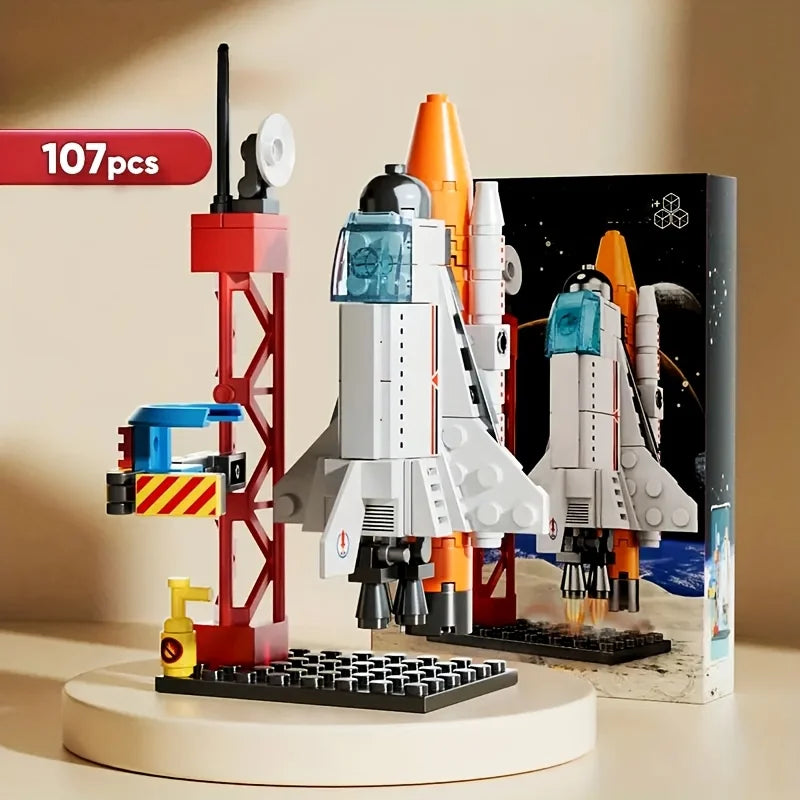 Space Rocket Building Blocks Set STEM Educational DIY Puzzle 3D Assembly Model Construction Toy for Kids Boys Girls School Gift