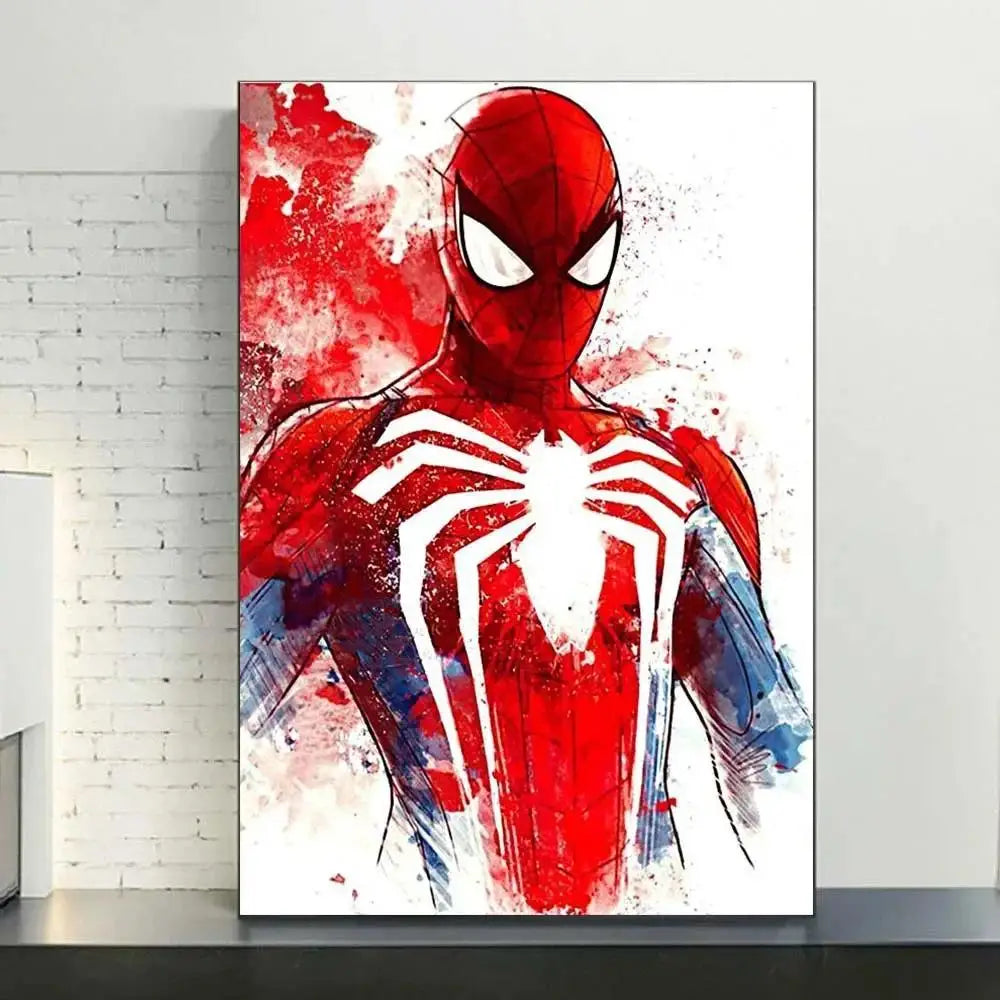 Marvel Movie Watercolor Spiderman Superhero Canvas Posters Modern Home Wall Art Painting Print Picture Room Decor