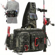 Fishing Tackle Backpack Fishing Waist Bag  Fishing Tackle Shoulder Bag, Ideal for Fishing, Camping, Hiking and More
